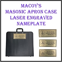 Masonic Apron Case Laser Engraved Nameplate